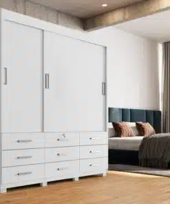 Guarda-Roupa Itapema II 3 portas de correr Sem espelho 9 gavetas - Branco