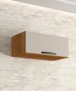 Armário de Cozinha Aéreo Geladeira Valência - Carvalho/Off White