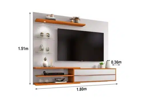 Painel NT 1115 Off White/Frejó C/ Led TV até 60 Polegadas Larg. 1.80m - Notável - Imagem 3
