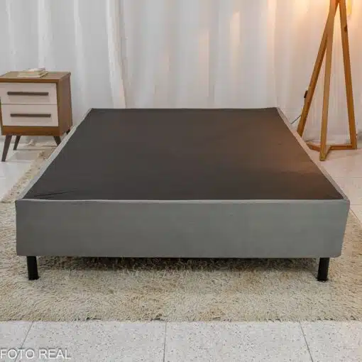Box Casal Sued Cinza 138x188x37 - Nosso Sonho - Imagem 2