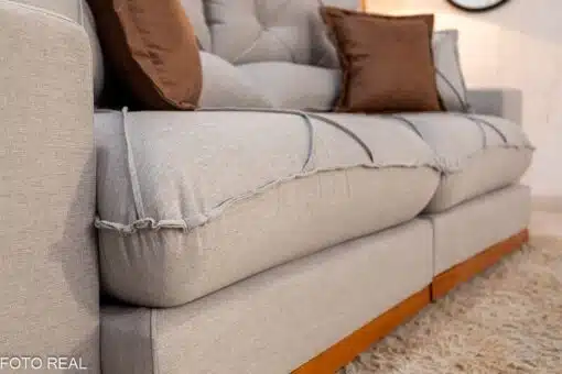 Sofá Retrátil Reclinável Gran Bello 2.50m Linho Cinza - Molas Ensacadas - Imagem 7