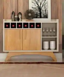 Buffet Clara 2 portas - Off White / Cinamomo