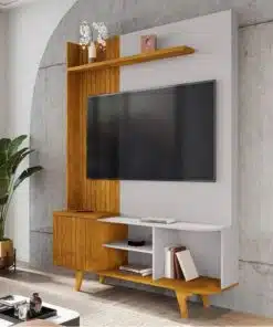Home Corumbau Nature/Off C/Detalhe Frisado Para TV até 55 Polegadas Larg. 1.36m - Bechara