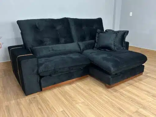 Sofá Retrátil e Reclinável Toronto 2.50m - Preto Veludo - Imagem 5