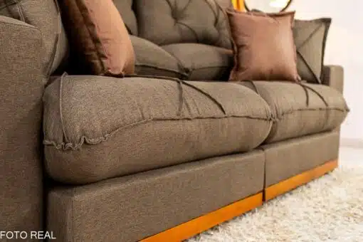 Sofá Retrátil Reclinável Gran Bello 2.50m Linho Marrom - Molas Ensacadas Pocket - Imagem 7