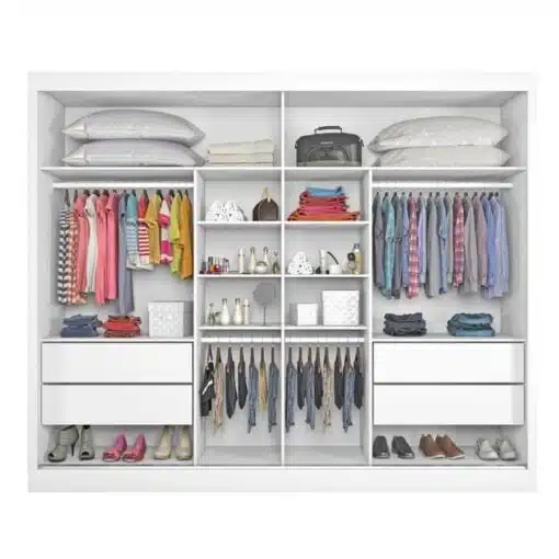 Guarda-Roupa 2 Portas Verona 2,02 m Branco Acetinado - MÓVEIS EUROPA - Imagem 3