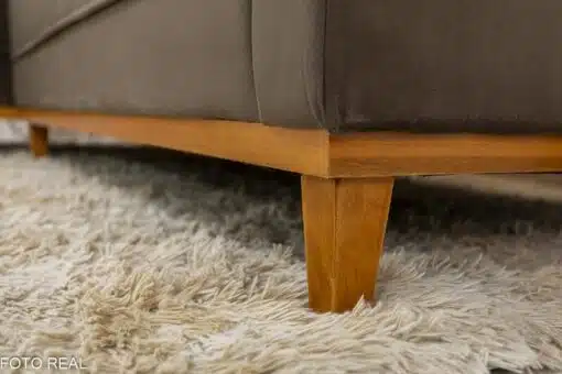 Sofá 3 Lug. Milão C/Chaise Lado Direito Veludo Marrom 815 Larg. 2.30m - Molas Ensacadas - Imagem 5