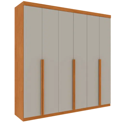 Guarda-Roupa 6 Portas Joinville/Andorra 2,18 m Cinamono/Off White - TCIL - Imagem 5