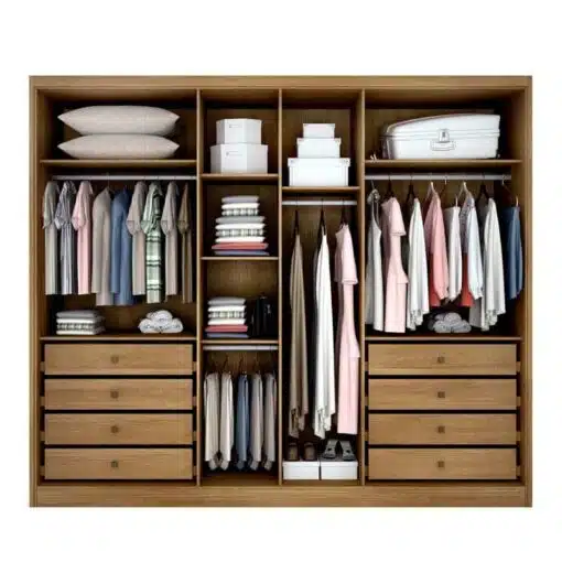 Roupeiro Casal Robust Plus Cumaru/Fendi Fosco 6 Portas 8 Gavetas 100% MDF Larg. 2.76m - Novo Horizonte - Imagem 2