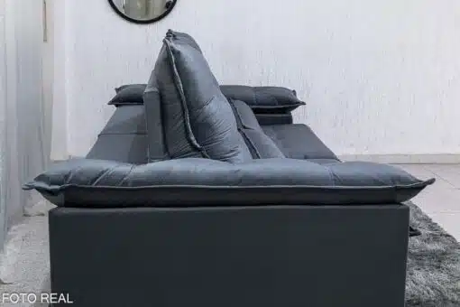 Sofá Retrátil Reclinável Emanuelly 2.00m Veludo Cinza 20 - D28 Soft - Imagem 8