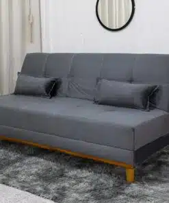 Sofá Cama Madrid Veludo Cinza 2303 Larg. 1.80m - Molas Bonnel