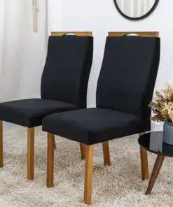 2 Cadeiras Lisboa Preto 504 Madeira Maciça Art Assento - Entregue Montada