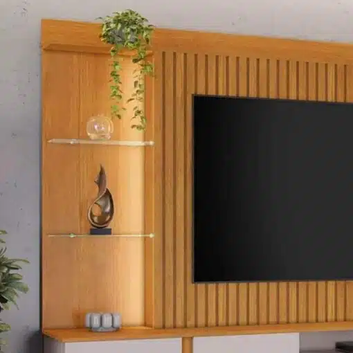 Home Amparo Cinamomo/Off Ripado C/ Led TV até 60 Polegadas Larg. 1.82m - JCM - Imagem 7