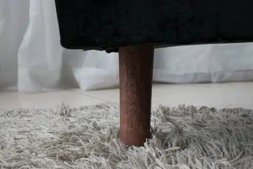 Cabeceira Casal Lavínia Veludo Preto Largura 1.40m - Imagem 2