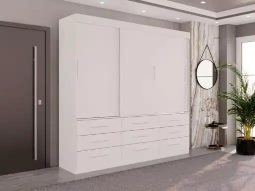 Guarda-Roupa New Star 3 portas de correr Sem espelho - Branco