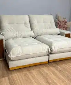 Sofá Retrátil e Reclinável Búzios 2.30m - Bege Veludo