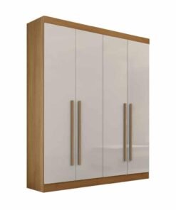 Guarda-Roupa Da Vinci Plus 4 portas e 3 gavetas - Cinamomo/Off White