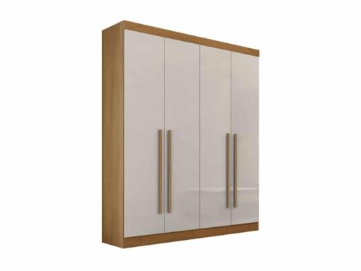 Guarda-Roupa Da Vinci Plus 4 portas e 3 gavetas - Cinamomo/Off White