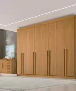 Roupeiro Casal Daymond Cinamomo 8 Portas 8 Gavetas 100% MDF Larg. 2.75m  - D Doro