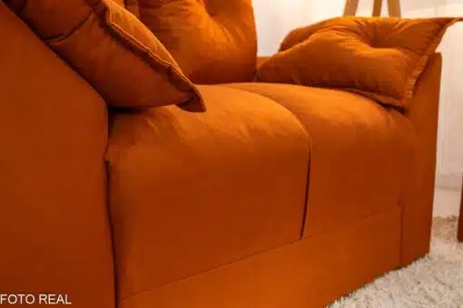 Sofá 3 e 2 lugares Petra Veludinho Terracota 604 - Imagem 7