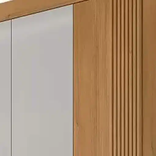 Roupeiro Casal Daymond Cinamomo/Off 8 Portas 8 Gavetas Detalhe Ripado 100% MDF Larg. 2.75m - D' Doro - Imagem 7