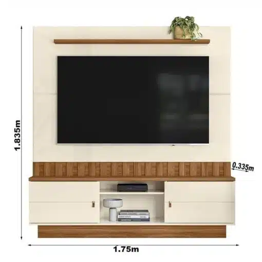 Home Florianópolis com Detalhe Ripado Off-Amêndoa Larg.1.75m -Mobler - Imagem 4