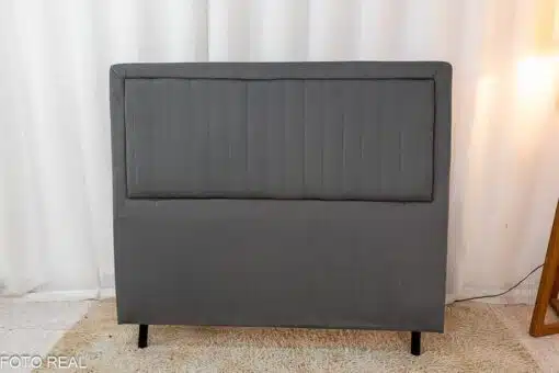 Cabeceira Casal Cintia Veludo Cinza Larg. 1.40m - Imagem 2