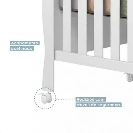 Berço e Mini Cama Americano Soninho 3 em 1 - Branco - Imagem 8