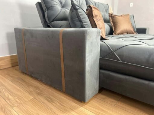 Sofá Retrátil e Reclinável Gran Bello 2.00m - Cinza Veludo - Imagem 5