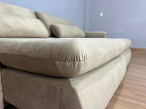 Sofá Cama Retrátil Reclinável Amaranto 2.30m Mod.100 - Capuccino Veludo - Imagem 5