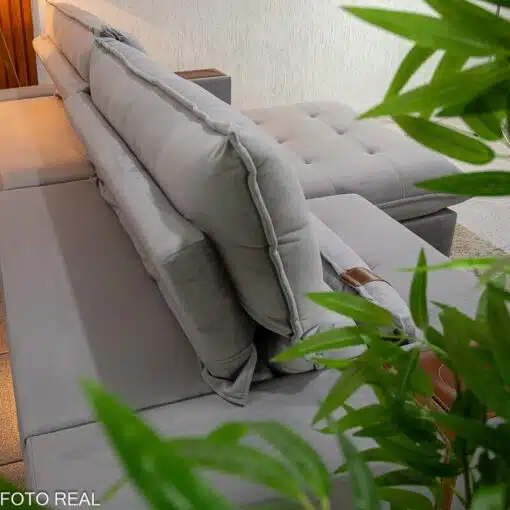 Sofá Retrátil Reclinável Ravello 2.50m Veludo Prata 3040/03 - Molas Ensacadas Pockets - Imagem 9