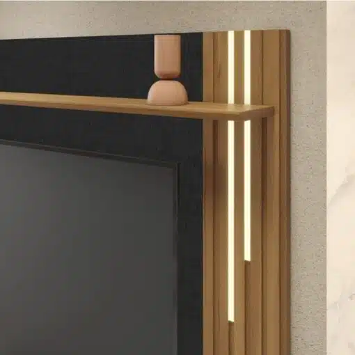 Painel NT 1345 Preto/Freijó Ripado C/ Led TV até 65 Polegadas Larg. 1.80m - Notável - Imagem 4