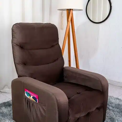 Poltrona Reclinável Punto Veludo Marrom 426 - Imagem 4