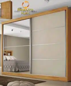 Guarda-Roupa 2 Portas Verona 2,02 m Peroba/Off White/Peroba - MÓVEIS EUROPA