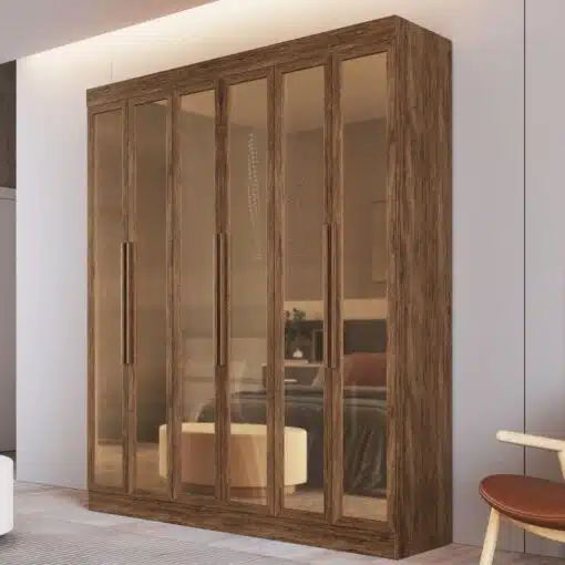 Guarda-Roupa 6 Portas Reflecta San Diego 26900 1,80 m Castanho – DORIPEL