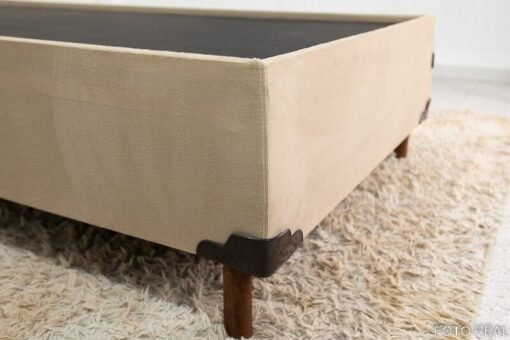 Base Box Solteiro Zeus 92x190x38 Sued Capuccino SE - Imagem 3