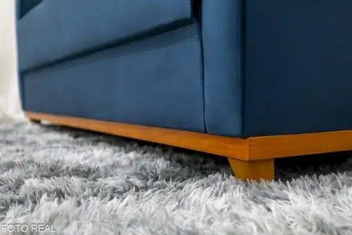 Sofá 3 lugares Living Áustria Veludo Azul A16 Larg. 1.70m - Imagem 6