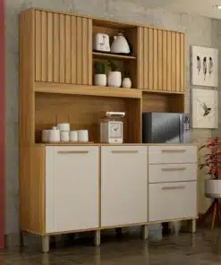 Armário Cozinha Diamante Cinamomo/Off 5 Portas 2 Gavetas Larg. 1.63m - Valdemoveis