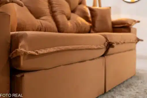 Sofá Retrátil Reclinável Porto Madri 2.00m Veludo Terracota - D28 Pró Aditivada - Imagem 7