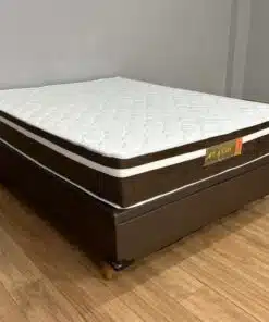 Combo Base Baú Carioca + Colchão Bio Classic Molas Ensacadas Casal - Marrom Corino