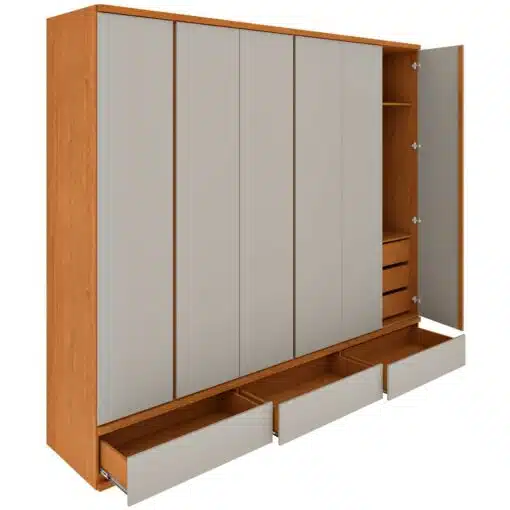 Guarda-Roupa 6 Portas Esparta/Lacônia 2,70 m Cinamono/Off White - TCIL - Imagem 5