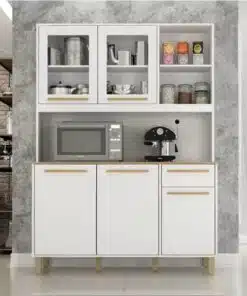 Armário Cozinha Rubi Branco 5 Portas 1 Gaveta Larg. 1.20 m - Valdemoveis