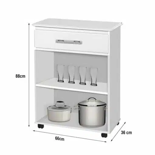 Balcão para Cozinha Napoli Branco Passe bem - Imagem 3