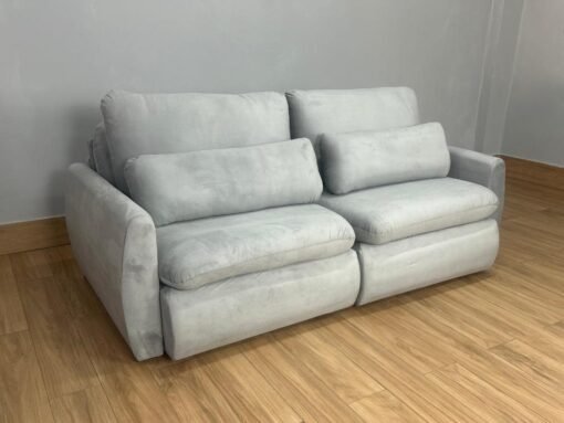 Sofá Cama Retrátil Reclinável Amaranto 2.10m Mod.90 - Prata Veludo - Imagem 5
