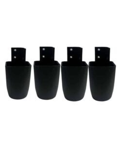 Kit com 4 Pés Plástico Jl Móveis - Preto
