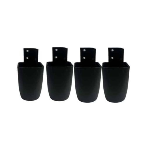 Kit com 4 Pés Plástico Jl Móveis - Preto