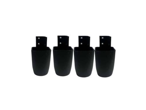 Kit com 4 Pés Plástico Jl Móveis - Preto