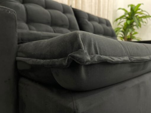 Sofá Retrátil Reclinável Small 2.30m - Preto Veludão - Imagem 5