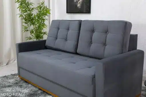 Sofá 3 lugares Living Áustria Veludo Grafite A15 Larg. 1.70m - Imagem 3