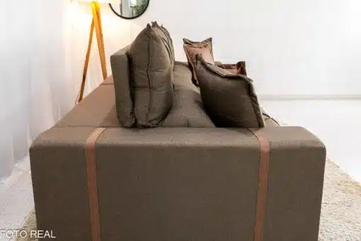 Sofá Retrátil Reclinável Gran Bello 2.90m Linho Marrom - Molas Ensacadas - Imagem 8